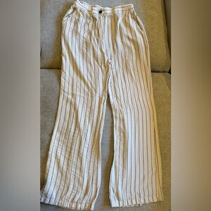 Sincerely Jules Cream and Black Striped Straight-Leg Trousers